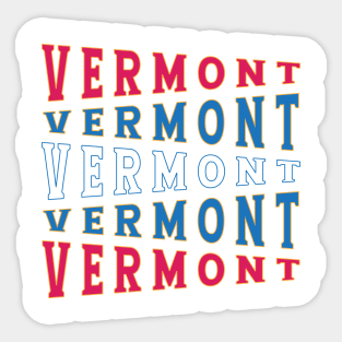 TEXT ART USA VERMONT Sticker